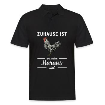 Maran Huhn I Henne Ei Hahn Motiv für Hühnerhalter - Männer Poloshirt - Schwarz - Vorne - Kai (181cm)