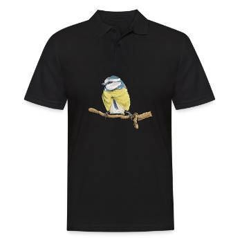 Blaumeise I Vogel Meise Motiv für Vogelbeobachter - Männer Poloshirt - Schwarz - Vorne - Kai (181cm)