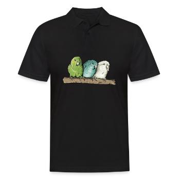 Perruche de Catherine I Perruche Oiseau d’ornementMotif pour - Polo Homme - noir - Devant - Kai (181cm)