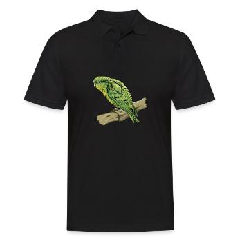 Catherine's Parakeet I Parakeet Ornamental BirdMotif for - Men's Polo Shirt - black - Front - Kai (181cm)
