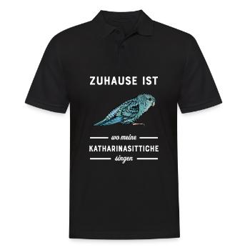 Katharinasittich I Sittich ZiervogelMotiv für - Männer Poloshirt - Schwarz - Vorne - Kai (181cm)