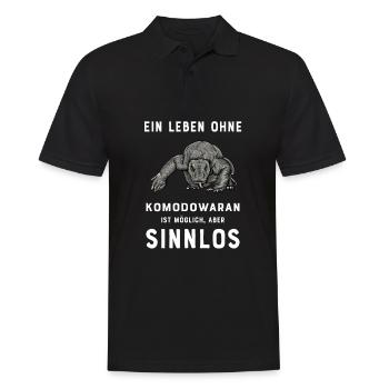 Komodowaran I Komododrache Motiv für Reptilien - Männer Poloshirt - Schwarz - Vorne - Kai (181cm)