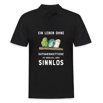 Katharinasittich I Sittich ZiervogelMotiv für - Männer Poloshirt - Schwarz - Vorne - Kai (181cm)