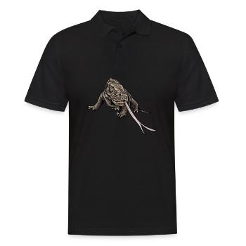 Komodowaran I Komododrache Motiv für Reptilien - Männer Poloshirt - Schwarz - Vorne - Kai (181cm)