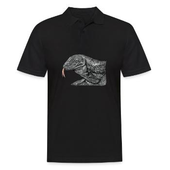 Komodowaran I Komododrache Motiv für Reptilien - Männer Poloshirt - Schwarz - Vorne - Kai (181cm)