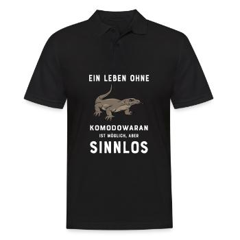 Komodowaran I Komododrache Motiv für Reptilien - Männer Poloshirt - Schwarz - Vorne - Kai (181cm)