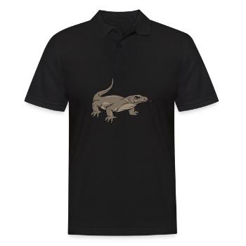 Komodowaran I Komododrache Motiv für Reptilien - Männer Poloshirt - Schwarz - Vorne - Kai (181cm)