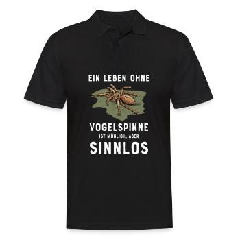 Vogelspinne I Tarantula Terrarium Motiv für - Männer Poloshirt - Schwarz - Vorne - Kai (181cm)