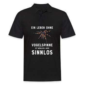 Vogelspinne I Tarantula Terrarium Motiv für - Männer Poloshirt - Schwarz - Vorne - Kai (181cm)