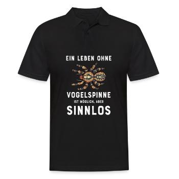 Vogelspinne I Tarantula Terrarium Motiv für - Männer Poloshirt - Schwarz - Vorne - Kai (181cm)