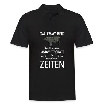 Galloway Rind I Schottland Rinderzucht für - Männer Poloshirt - Schwarz - Vorne - Kai (181cm)