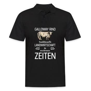 Galloway Rind I Schottland Rinderzucht für - Männer Poloshirt - Schwarz - Vorne - Kai (181cm)