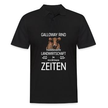 Galloway Rind I Schottland Rinderzucht für - Männer Poloshirt - Schwarz - Vorne - Kai (181cm)