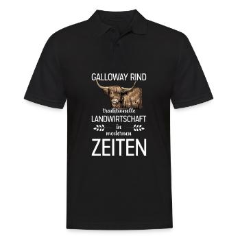 Galloway Rind I Schottland Rinderzucht für - Männer Poloshirt - Schwarz - Vorne - Kai (181cm)