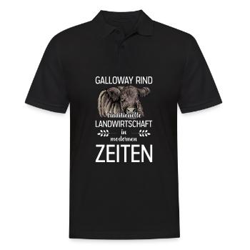 Galloway Rind I Schottland Rinderzucht für - Männer Poloshirt - Schwarz - Vorne - Kai (181cm)
