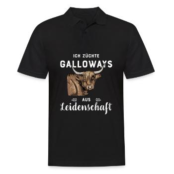 Galloway Rind I Schottland Rinderzucht für - Männer Poloshirt - Schwarz - Vorne - Kai (181cm)