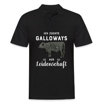 Galloway Rind I Schottland Rinderzucht für - Männer Poloshirt - Schwarz - Vorne - Kai (181cm)
