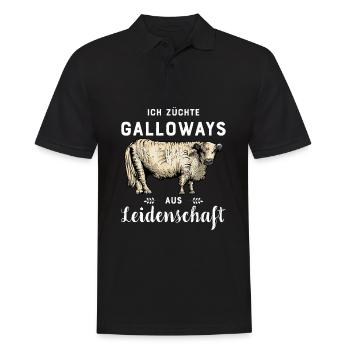 Galloway Rind I Schottland Rinderzucht für - Männer Poloshirt - Schwarz - Vorne - Kai (181cm)