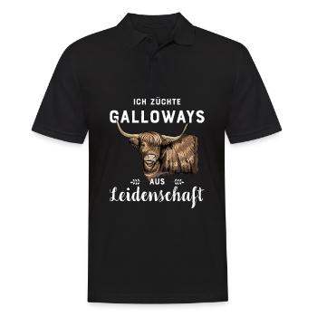 Galloway Rind I Schottland Rinderzucht für - Männer Poloshirt - Schwarz - Vorne - Kai (181cm)