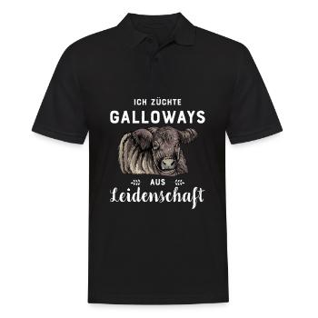 Galloway Rind I Schottland Rinderzucht für - Männer Poloshirt - Schwarz - Vorne - Kai (181cm)