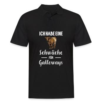 Galloway Rind I Schottland Rinderzucht für - Männer Poloshirt - Schwarz - Vorne - Kai (181cm)