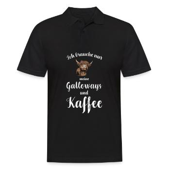 Galloway Rind I Schottland Rinderzucht für - Männer Poloshirt - Schwarz - Vorne - Kai (181cm)