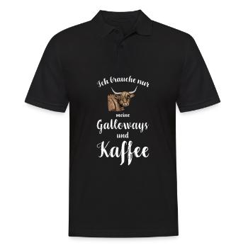 Galloway Rind I Schottland Rinderzucht für - Männer Poloshirt - Schwarz - Vorne - Kai (181cm)