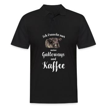 Galloway Rind I Schottland Rinderzucht für - Männer Poloshirt - Schwarz - Vorne - Kai (181cm)