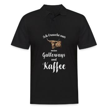 Galloway Rind I Schottland Rinderzucht für - Männer Poloshirt - Schwarz - Vorne - Kai (181cm)