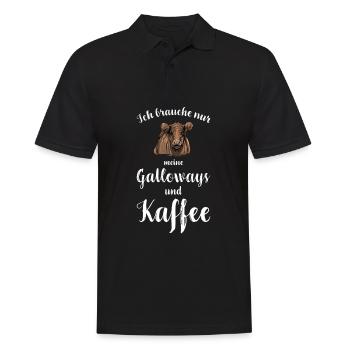 Galloway Rind I Schottland Rinderzucht für - Männer Poloshirt - Schwarz - Vorne - Kai (181cm)