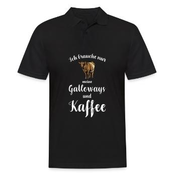 Galloway Rind I Schottland Rinderzucht für - Männer Poloshirt - Schwarz - Vorne - Kai (181cm)