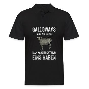 Galloway Rind I Schottland Rinderzucht für - Männer Poloshirt - Schwarz - Vorne - Kai (181cm)