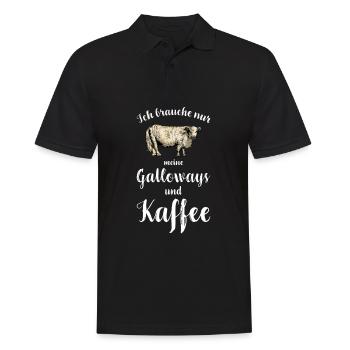 Galloway Rind I Schottland Rinderzucht für - Männer Poloshirt - Schwarz - Vorne - Kai (181cm)