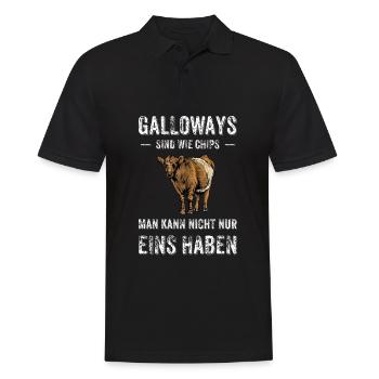 Galloway Rind I Schottland Rinderzucht für - Männer Poloshirt - Schwarz - Vorne - Kai (181cm)