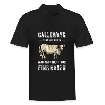Galloway Rind I Schottland Rinderzucht für - Männer Poloshirt - Schwarz - Vorne - Kai (181cm)