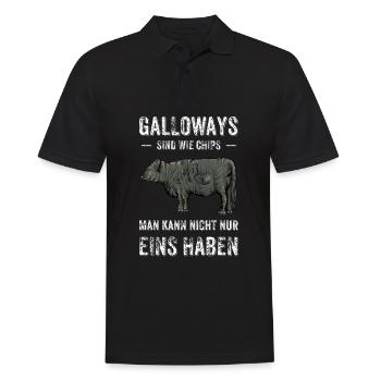 Galloway Rind I Schottland Rinderzucht für - Männer Poloshirt - Schwarz - Vorne - Kai (181cm)