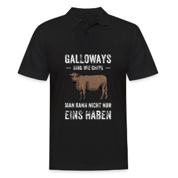 Galloway Rind I Schottland Rinderzucht für - Männer Poloshirt - Schwarz - Vorne - Kai (181cm)