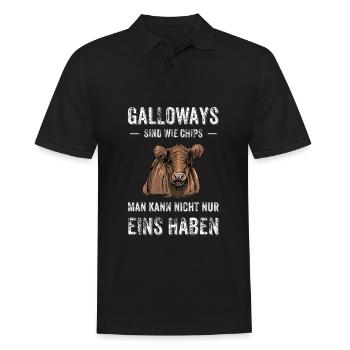 Galloway Rind I Schottland Rinderzucht für - Männer Poloshirt - Schwarz - Vorne - Kai (181cm)