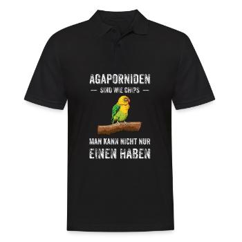 Agaporniden I Unzertrennliche Motiv für Vogel - Männer Poloshirt - Schwarz - Vorne - Kai (181cm)