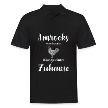 Amrock Huhn I Chicken Geflügel Motiv für - Männer Poloshirt - Schwarz - Vorne - Kai (181cm)