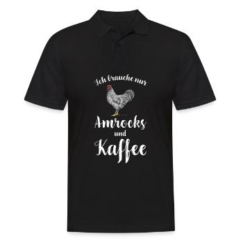 Amrock Huhn I Chicken Geflügel Motiv für - Männer Poloshirt - Schwarz - Vorne - Kai (181cm)