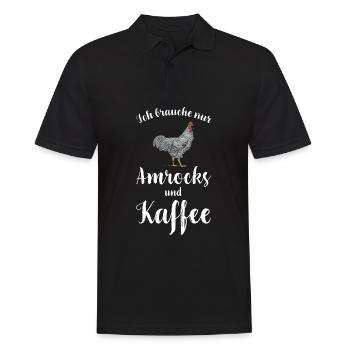 Amrock Huhn I Chicken Geflügel Motiv für - Männer Poloshirt - Schwarz - Vorne - Kai (181cm)