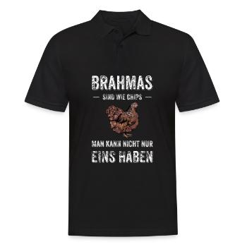 Brahma Hühner I Chicken Geflügel Motiv für - Männer Poloshirt - Schwarz - Vorne - Kai (181cm)