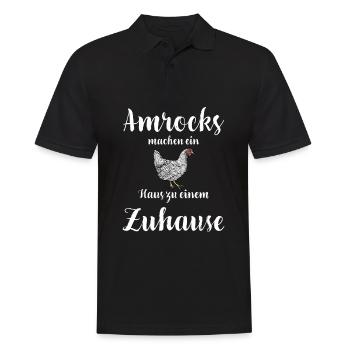 Amrock Huhn I Chicken Geflügel Motiv für - Männer Poloshirt - Schwarz - Vorne - Kai (181cm)