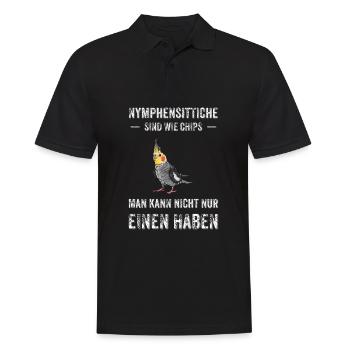 Nymphensittich I Papagei Kakadu Motiv für Vogel - Männer Poloshirt - Schwarz - Vorne - Kai (181cm)