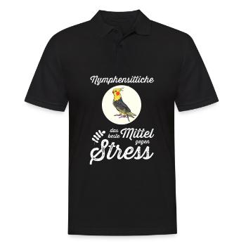 Nymphensittich I Papagei Kakadu Motiv für Vogel - Männer Poloshirt - Schwarz - Vorne - Kai (181cm)
