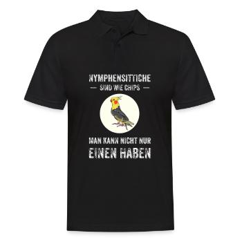 Nymphensittich I Papagei Kakadu Motiv für Vogel - Männer Poloshirt - Schwarz - Vorne - Kai (181cm)