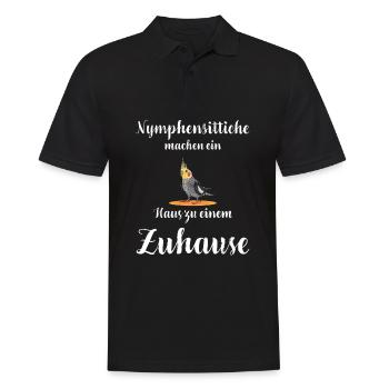 Nymphensittich I Papagei Kakadu Motiv für Vogel - Männer Poloshirt - Schwarz - Vorne - Kai (181cm)