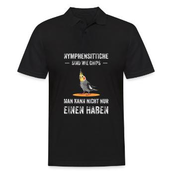 Nymphensittich I Papagei Kakadu Motiv für Vogel - Männer Poloshirt - Schwarz - Vorne - Kai (181cm)