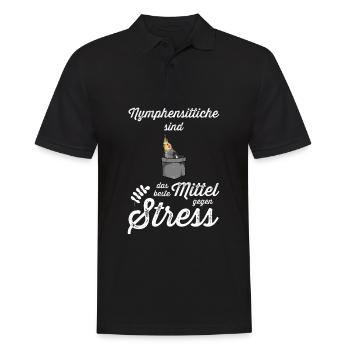 Nymphensittich I Papagei Kakadu Motiv für Vogel - Männer Poloshirt - Schwarz - Vorne - Kai (181cm)